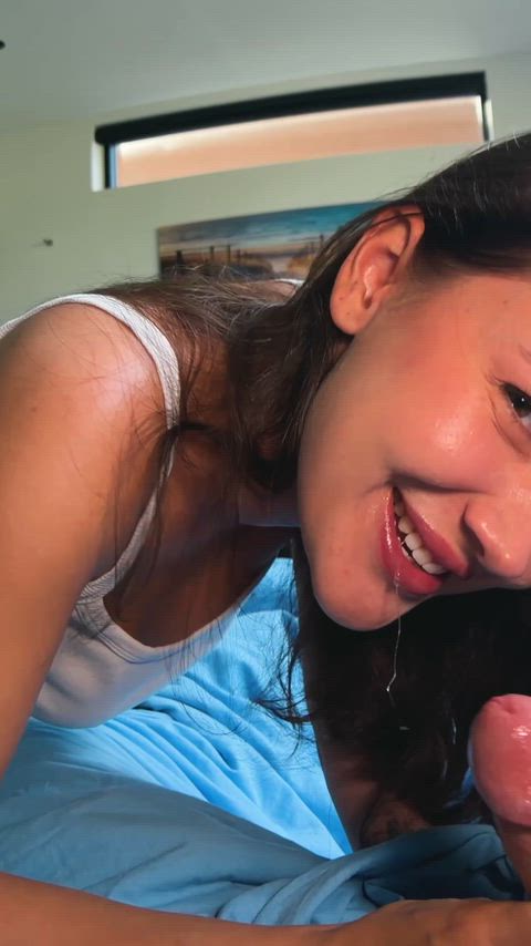 Amateur Big Dick Blowjob Deepthroat Gagged Gagging Homemade OnlyFans Sucking Teen Porn GIF by immaybee3000