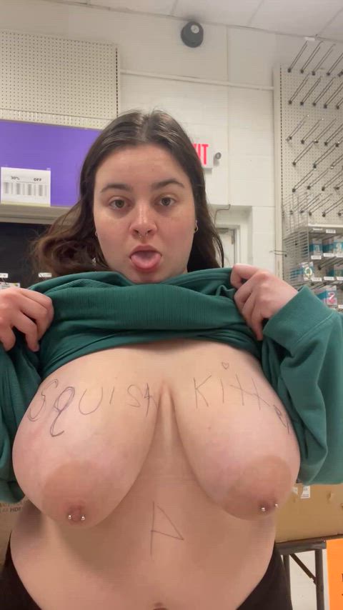 was dared to write my username & flash in public (23F)