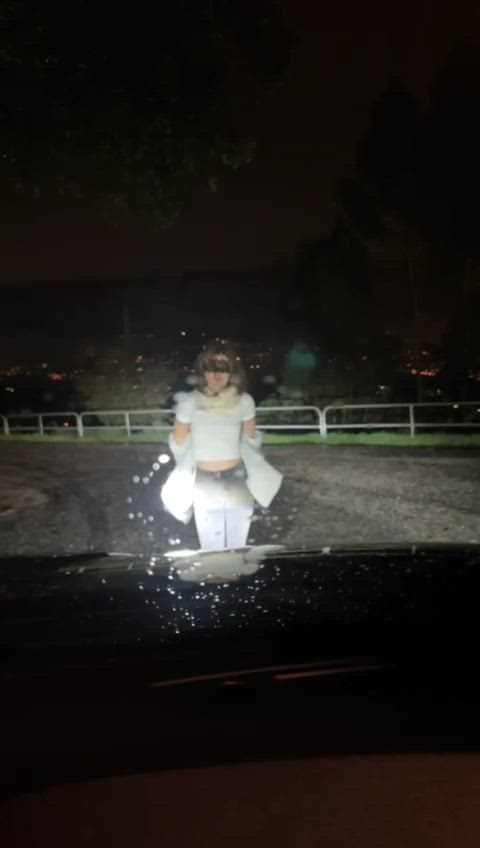 Car Exposed Flashing Night Outdoor Small Tits Striptease Teen Tits Porn GIF by polly_rocket