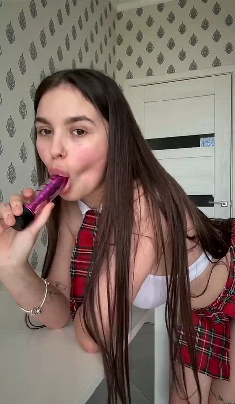 Cumshot Dildo Jerk Off MILF Male Masturbation Natural Tits POV Petite Tease Tits Porn GIF by sofamur