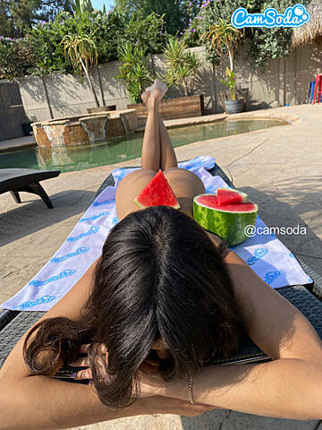 Amateur Ass Babe Brunette CamSoda Camgirl NSFW Nude Pool Porn image by camsoda