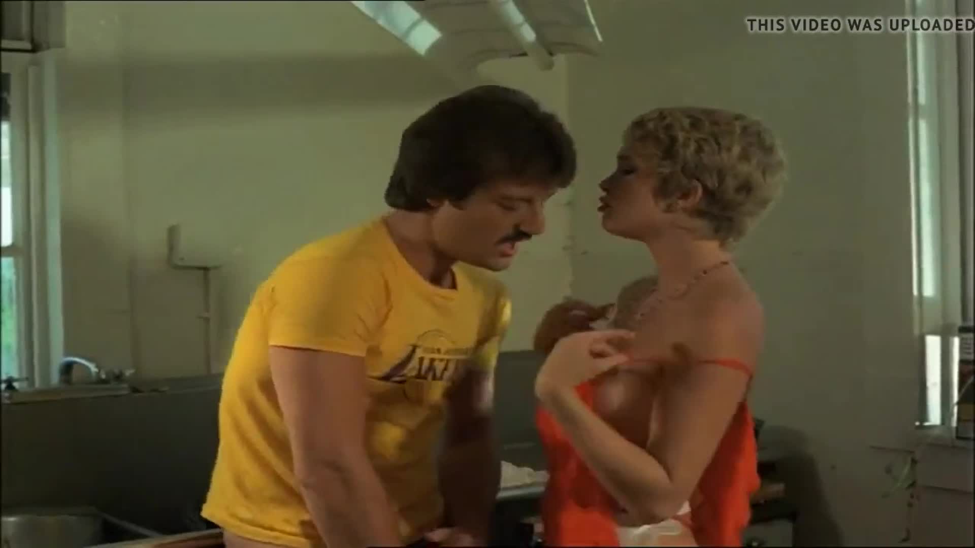 Vintage pixie takes long cock and cum in kitchen