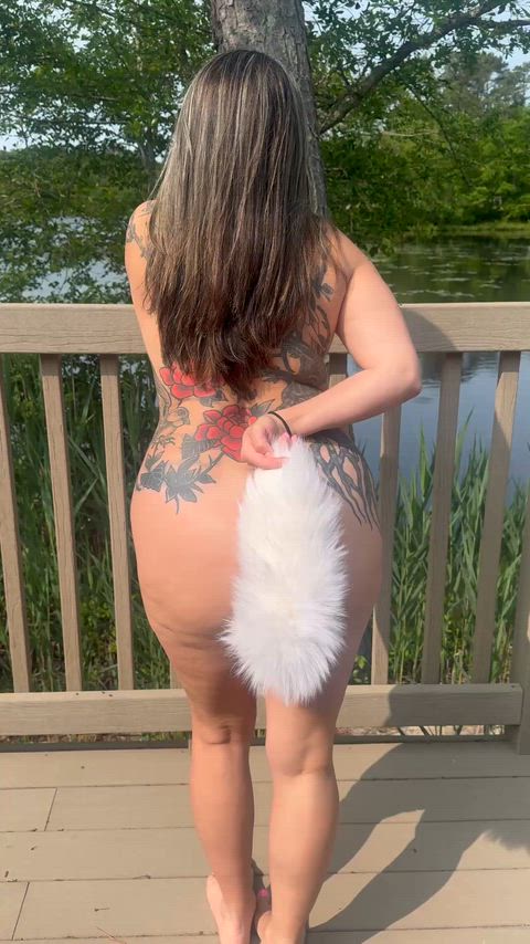 Perhaps the boaters in the river will notice my beautiful Fur Tail Buttplug