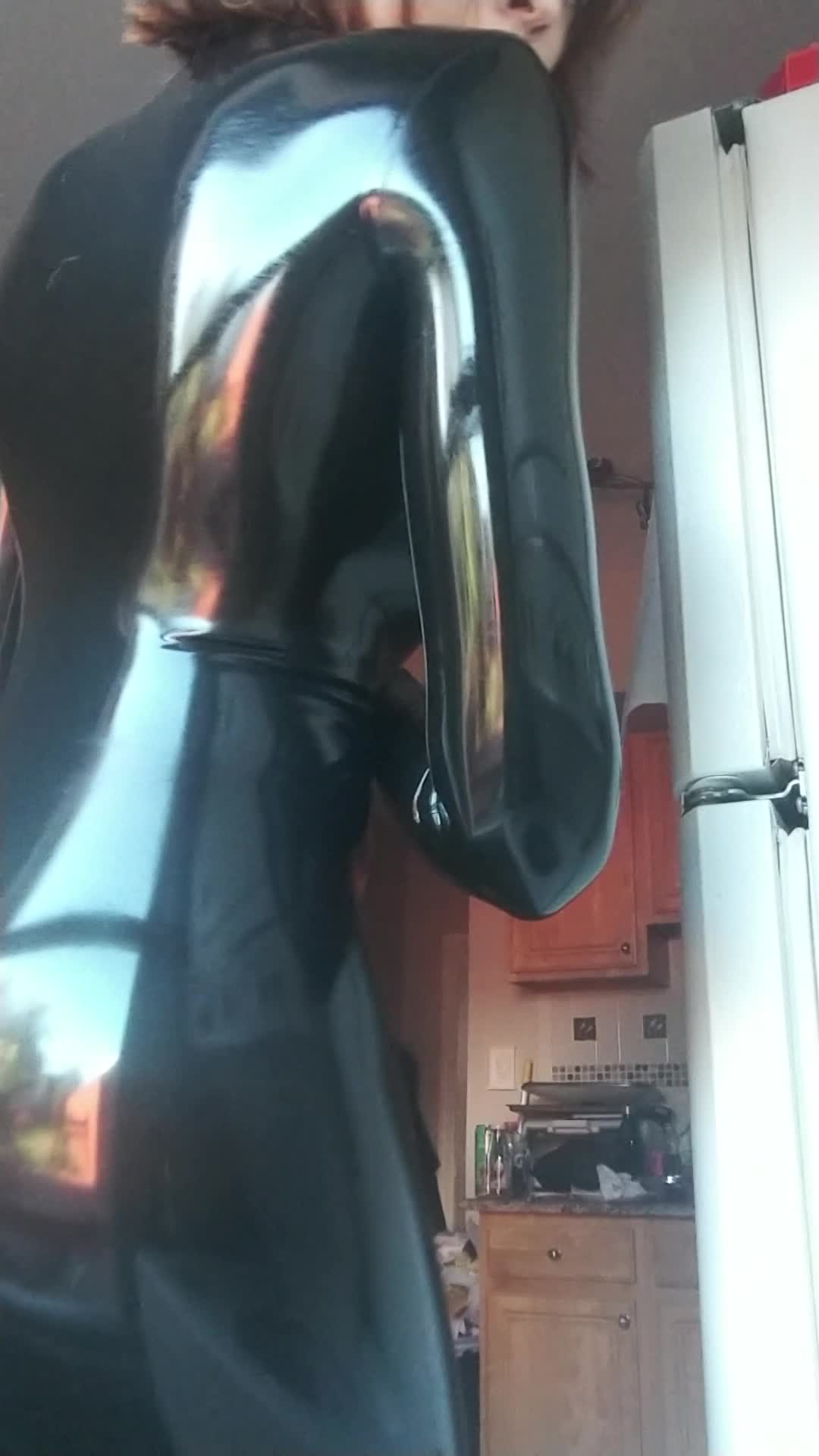 Super Shiny Black Catsuit