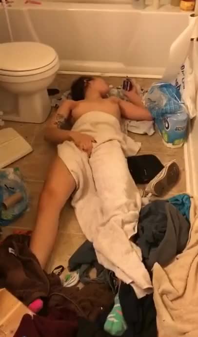 Caught in the bathroom