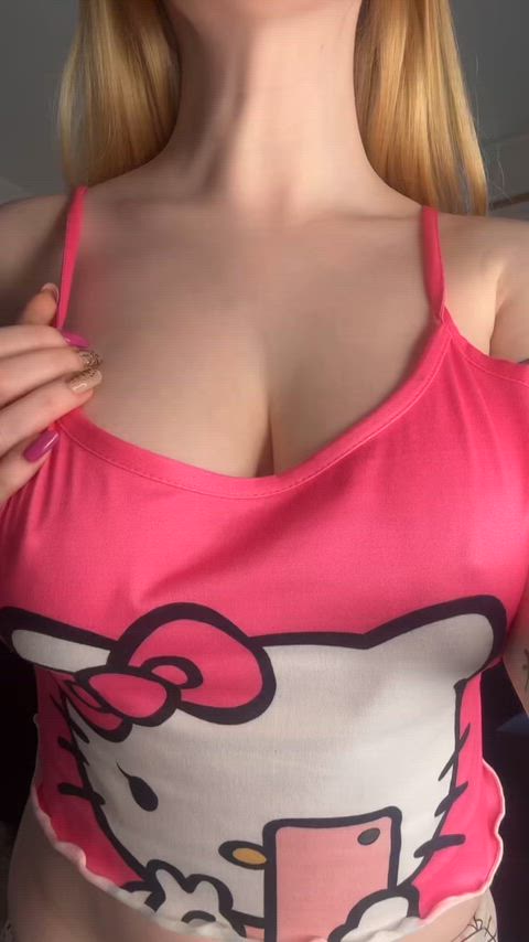 Redhead boobies with a flirty little secret.