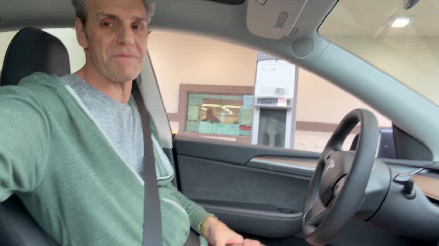 Dick out at the pharmacy drive thru (58)
