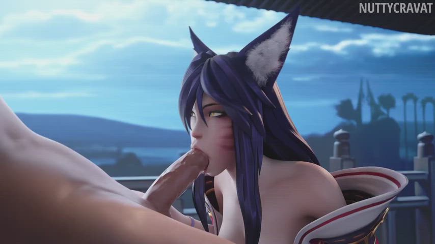 Ahri sucking cock (Nuttycravat)