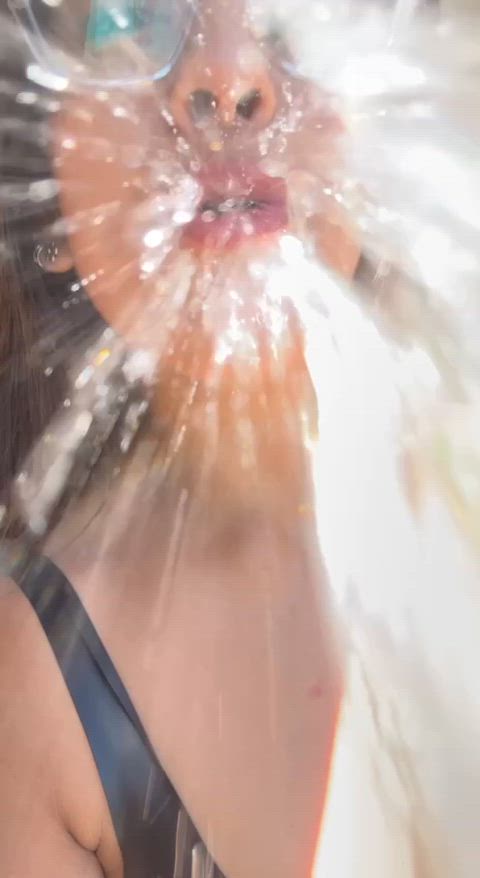 With one foot, I step on you like a trash can so you open your mouth and receive my majestic spit.