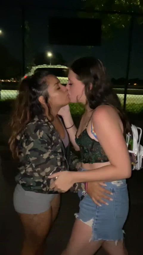 Amateur Exhibitionism Exhibitionist French Kissing Kissing Lesbian Lesbians Outdoor Public Sucking Tits Porn GIF by populardick
