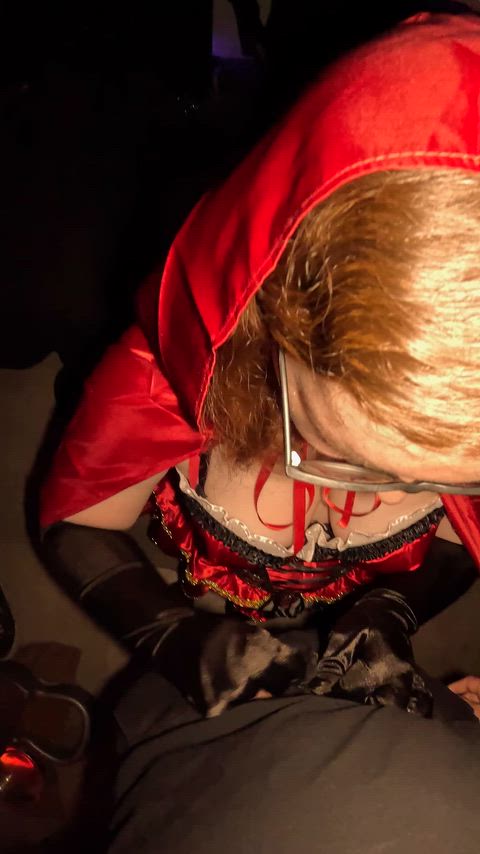 Little red riding wood found out why he is called the big bad wolf