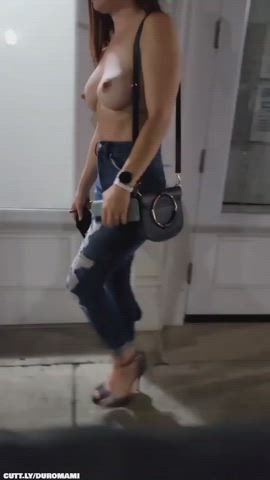 Big Tits Boobs Compilation Exhibitionist Flashing Hotwife MILF Public Topless Porn GIF by duromami