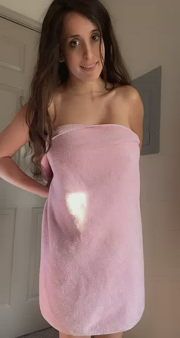 Innocent on the outside but wait until the towel comes off ! 💕😇
