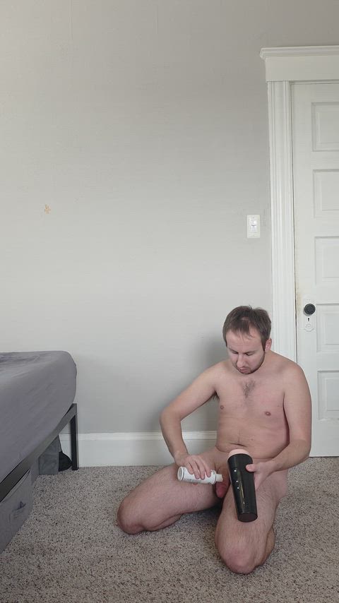 Moaning as I initially slide my dick in