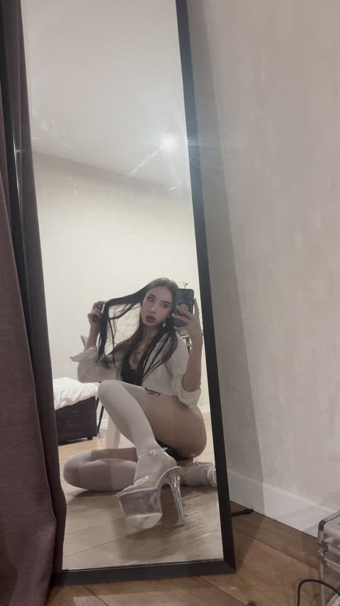 Amateur Babe Cute Dance Dancing Mirror Model Slut Strip Striptease Porn GIF by maariii
