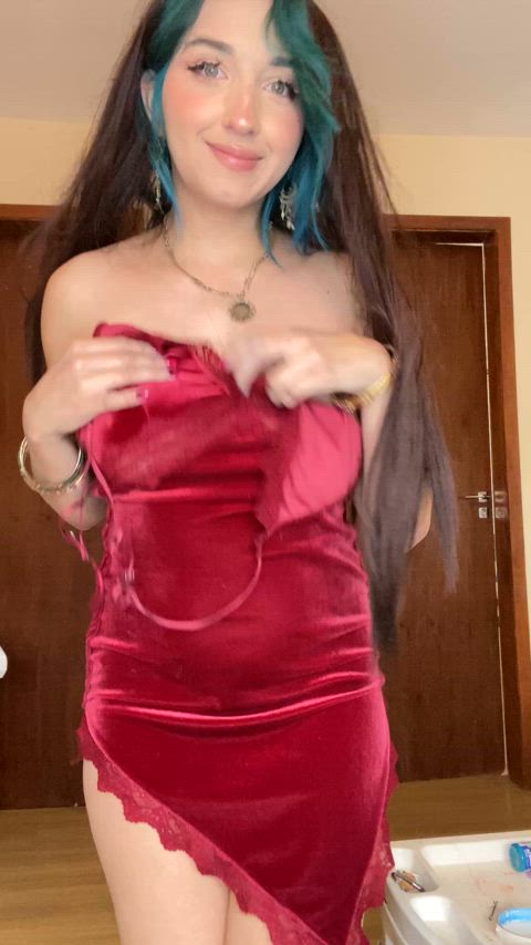 Red looks great in my milf body