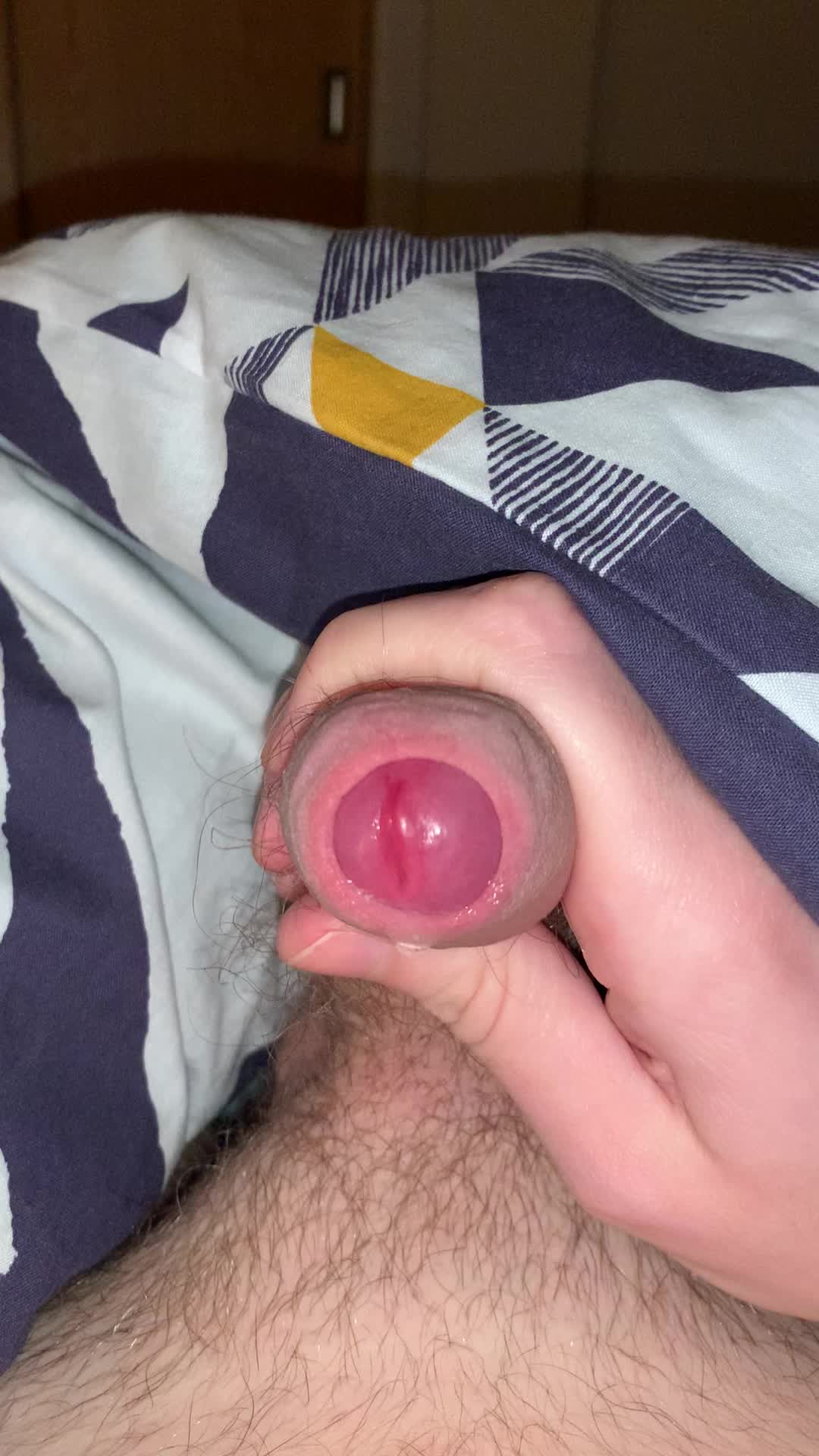 Precum dripping while wanking