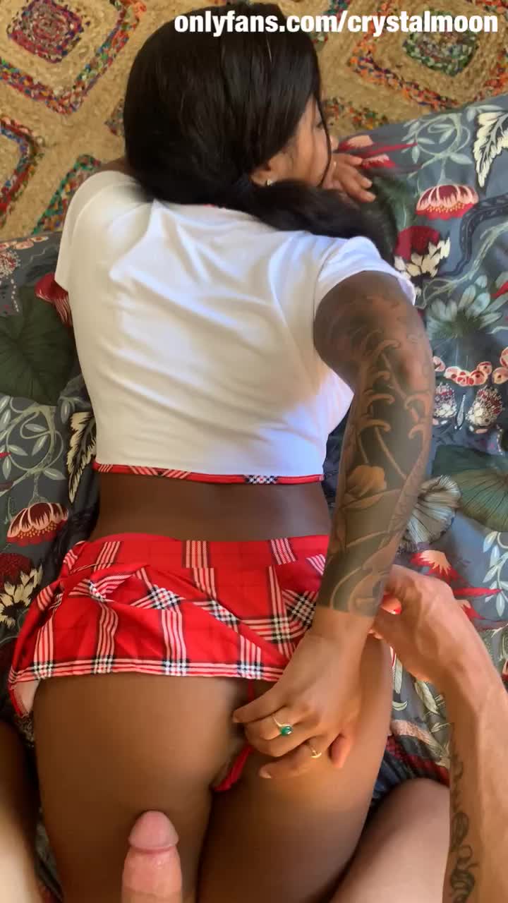 getting stretched out by a BWC in my schoolgirl outfit 😇