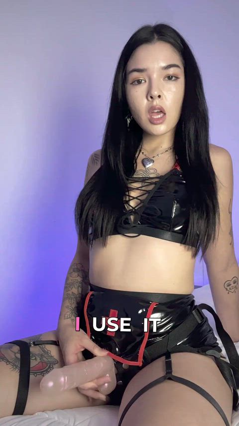 Come kneel and beg for my peg strap lil thing