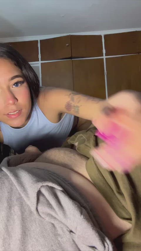 His small dick and fat body turn me on so much that this was the second blowjob of the day, he took a while to get up and I loved playing with that soft dick...he didn't want a third one, a shame