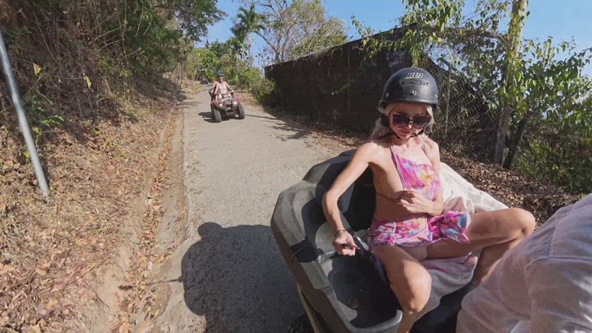 Feeling the wind on my tits