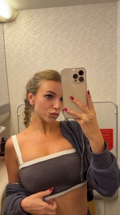 Airplane Amateur Big Tits Boobs Bouncing Tits Huge Tits Natural Tits OnlyFans Teen Titty Drop Porn GIF by sandra_hot
