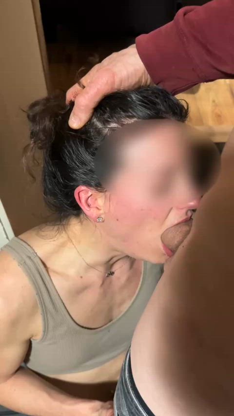 Sucking his entire cock is a challenge, I love challenges