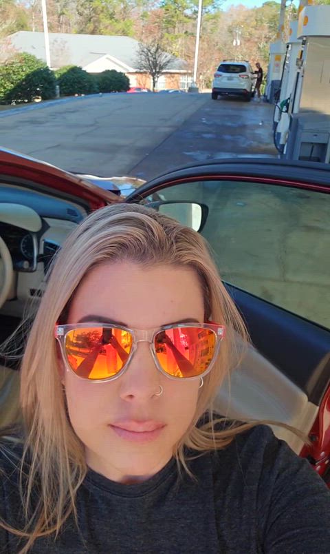 Spreading holiday cheer with my big tits all over town