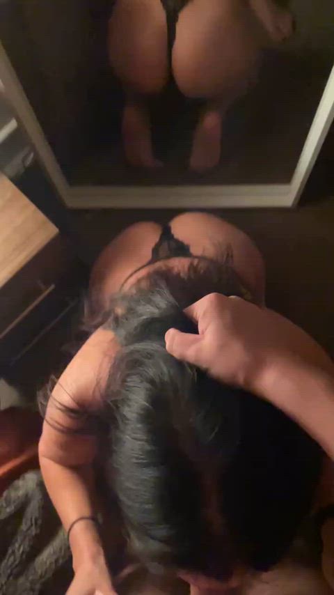 First time he had an asian deepthroating him