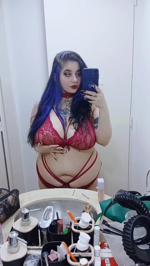 Amateur BDSM Big Tits Collar Collared Goth Latina Raven Tattooed Tits Porn GIF by raven.roth