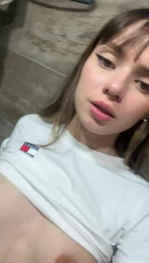 Wanted to record a selfie video to show case my boobs