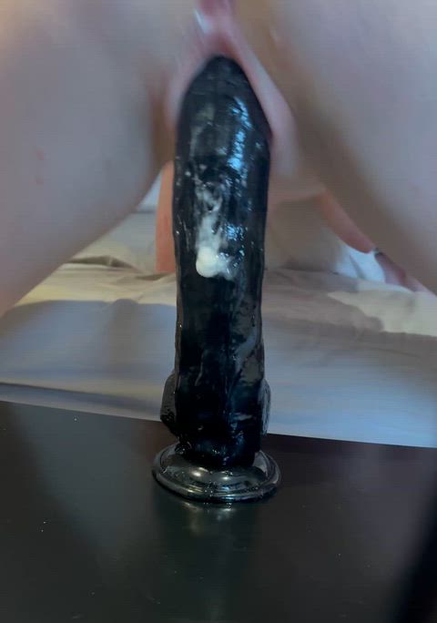 This 14 inch dildo feels so good in my creamy pussy