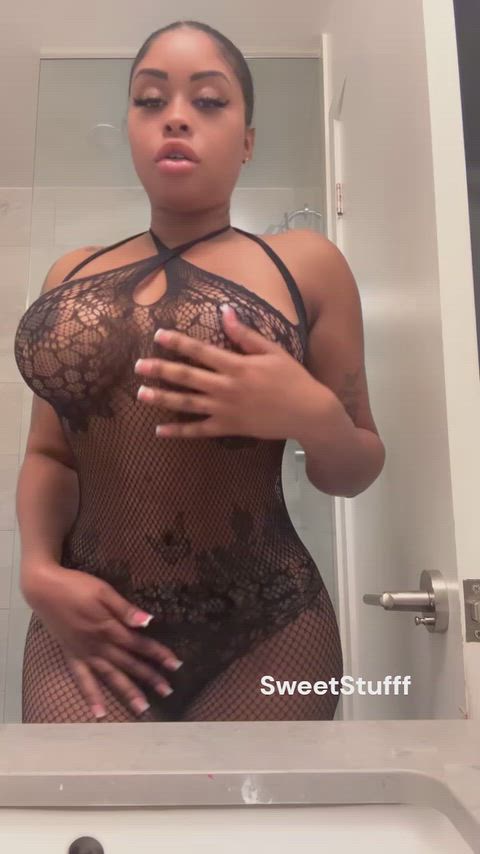Amateur CamSoda Camgirl Curvy Cute Ebony Homemade Lingerie NSFW See Through Clothing Porn GIF by camsoda
