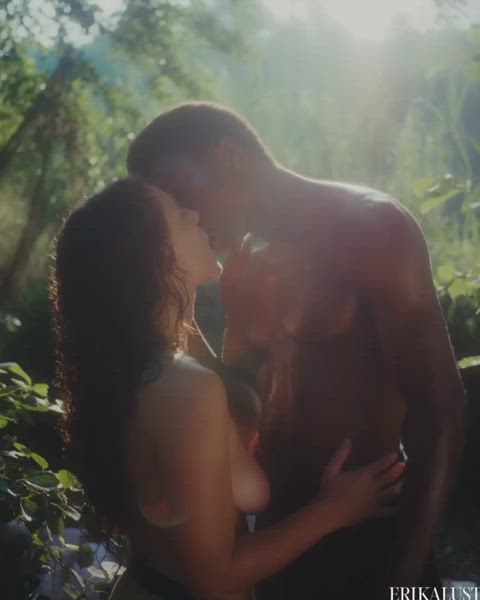 Shades of midnight and dawn pressed close—bare, breathless, sealed in an endless, romantic kiss.