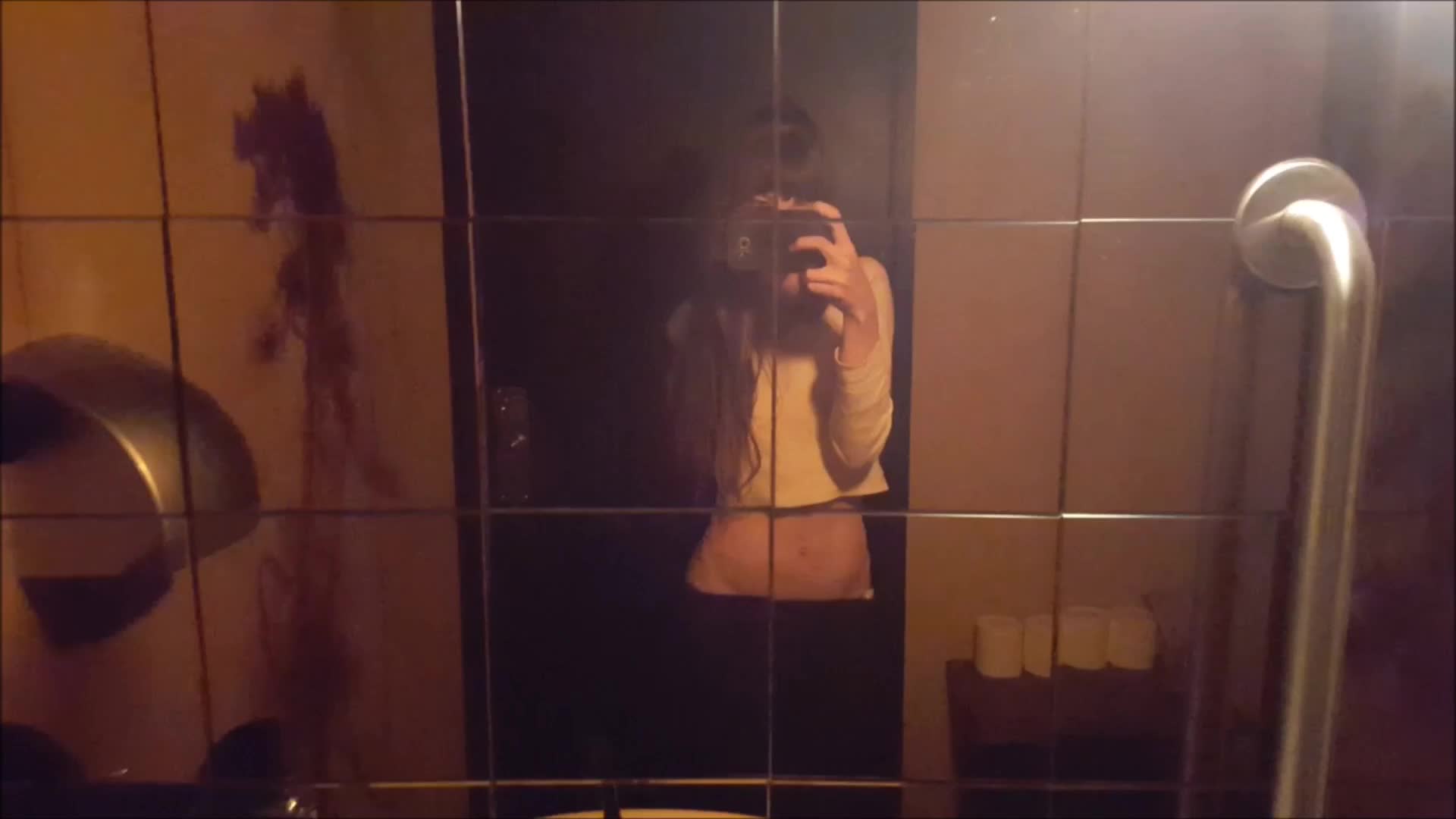 Getting off in public restroom