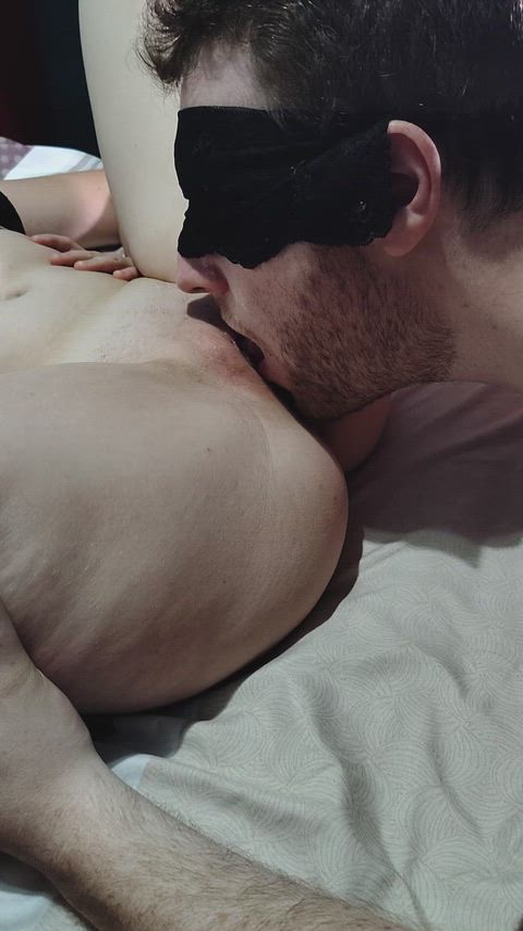 His warm tongue gives me the pleasure I need