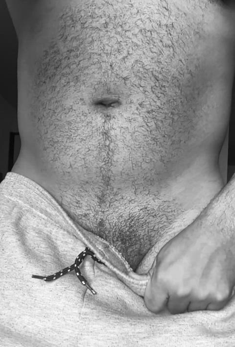 coming out of the grey sweatpants