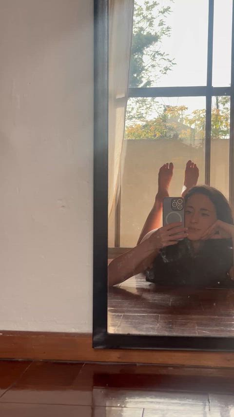 Would you play with my feet as you fuck me in this position?