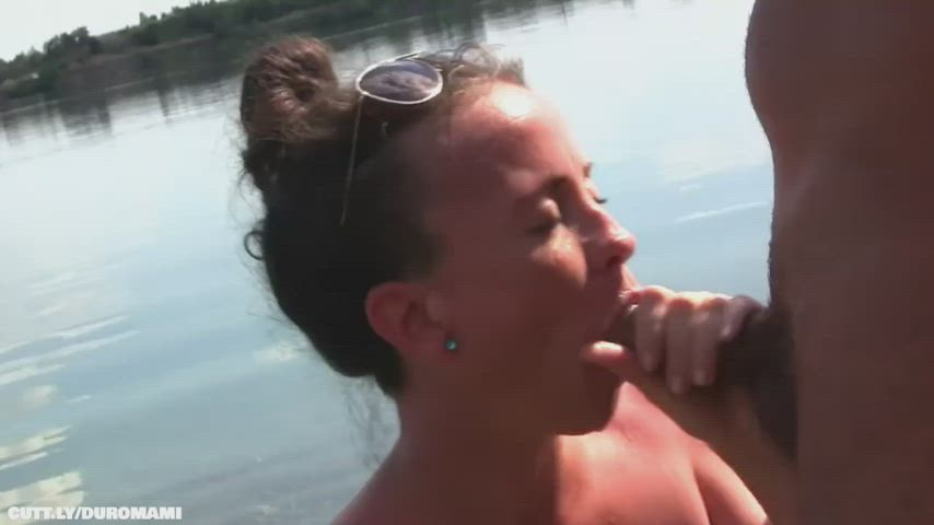 Amateur Blowjob Cum In Mouth Cumshot Exhibitionist Hotwife Outdoor Public Real Couple Porn GIF by duromami