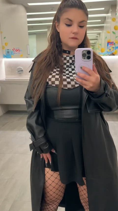 There are no obstacles for a chubby nymph to show what's under her skirt