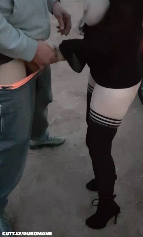 Amateur Blowjob Cuckold Dogging High Heels Hotwife Public Sharing Slut Stockings Porn GIF by duromami