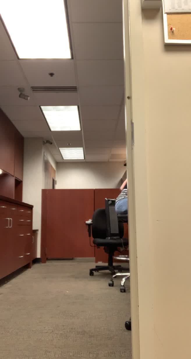 flashing and flaunting at work, how long do you think it will take before my coworker catches me?