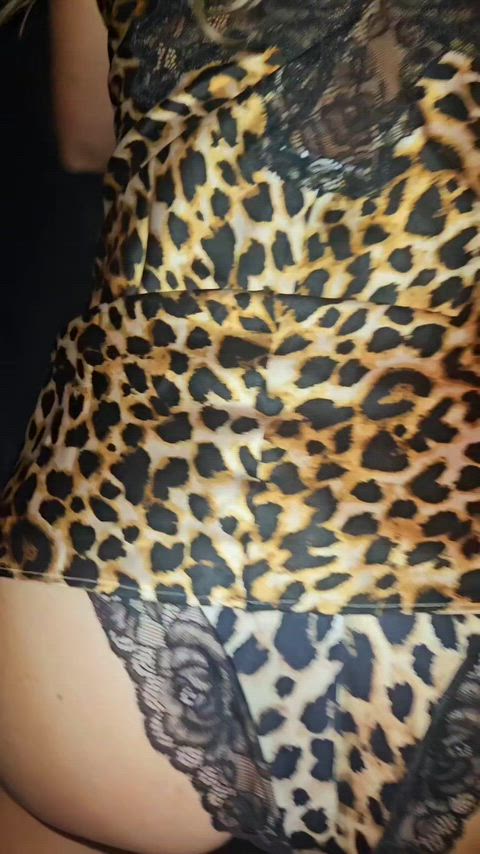 Cum covering my satin leopard cheekies