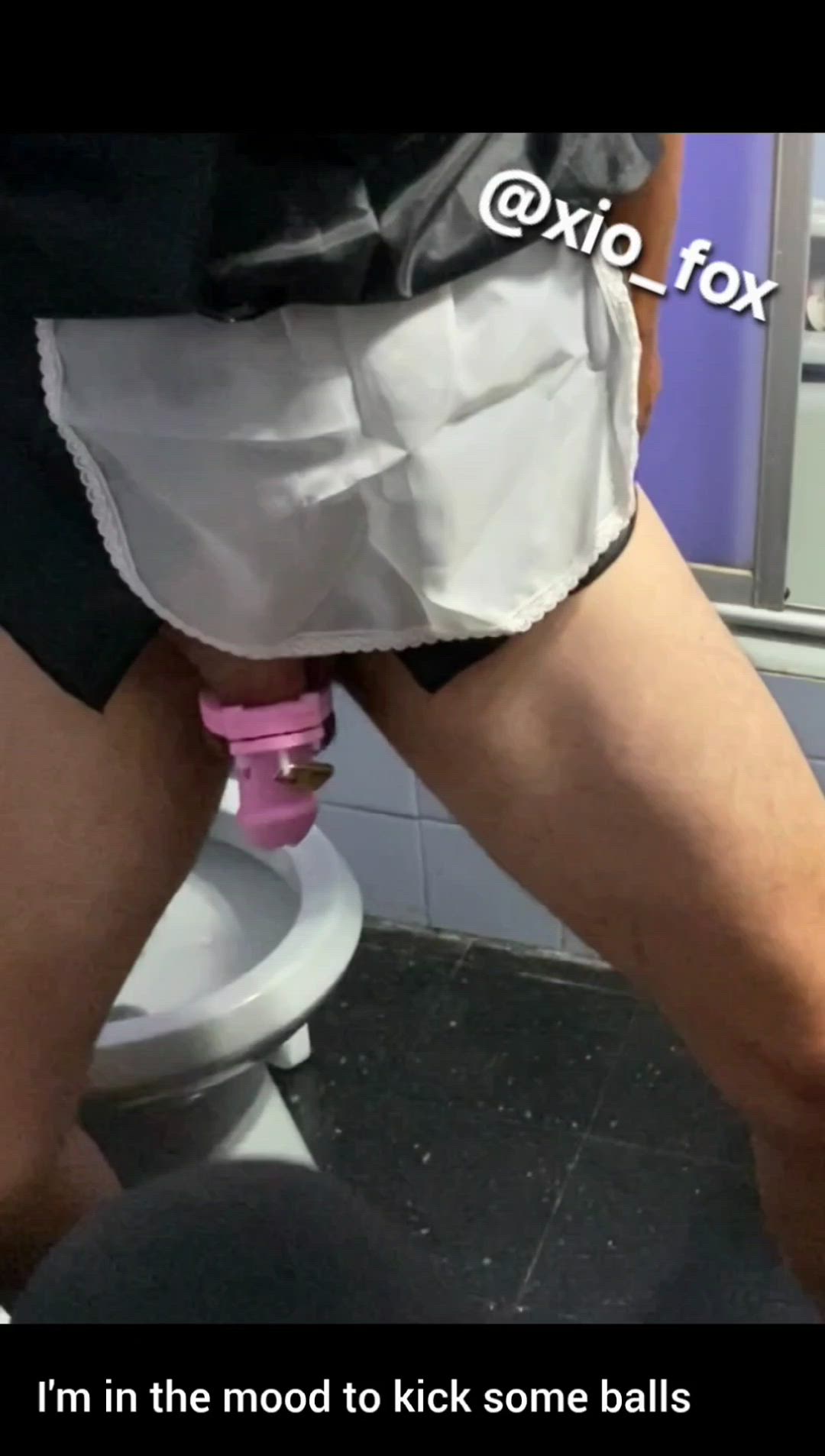 Told him to clean the toilet and he is useless so now his balls will be useless too