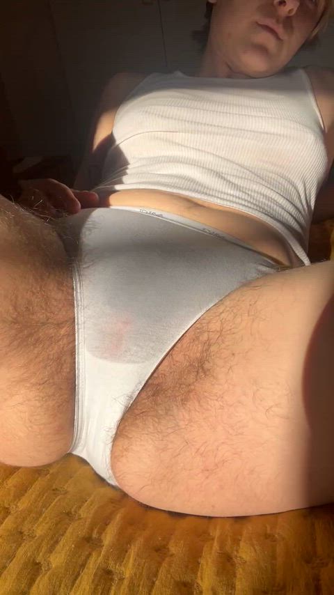 Lil bulge showing through my panties, we love to see it