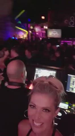 Big Tits Boobs Club Exhibitionist Flashing MILF Nightclub Piercing Public Porn GIF by duromami