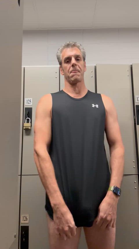 Playing peek-a-boo willie in the gym locker room