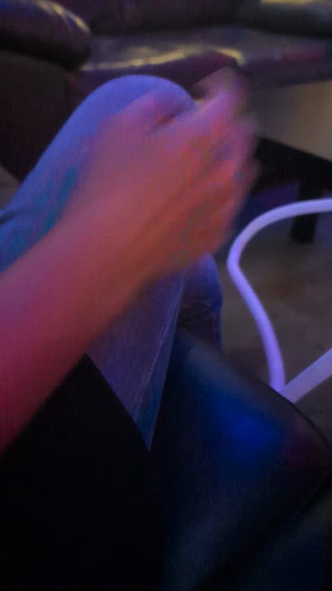 Panties tease in lounge