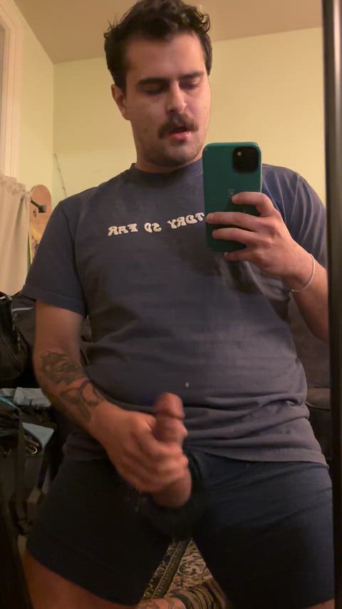 cumming on my mirror