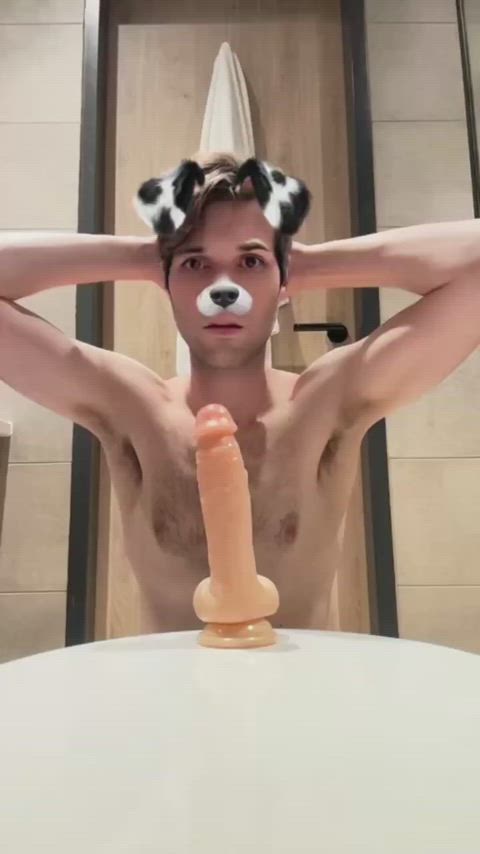 Gagging on my dildo so men see me as porn